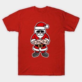 Cool Hipster Santa Claus tattoo Christmas T-Shirt